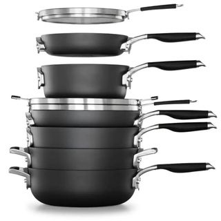 Select by Calphalon Space-Saving Hard-Anodized Nonstick Cookware, 9-Pieces Pots and Pans Set