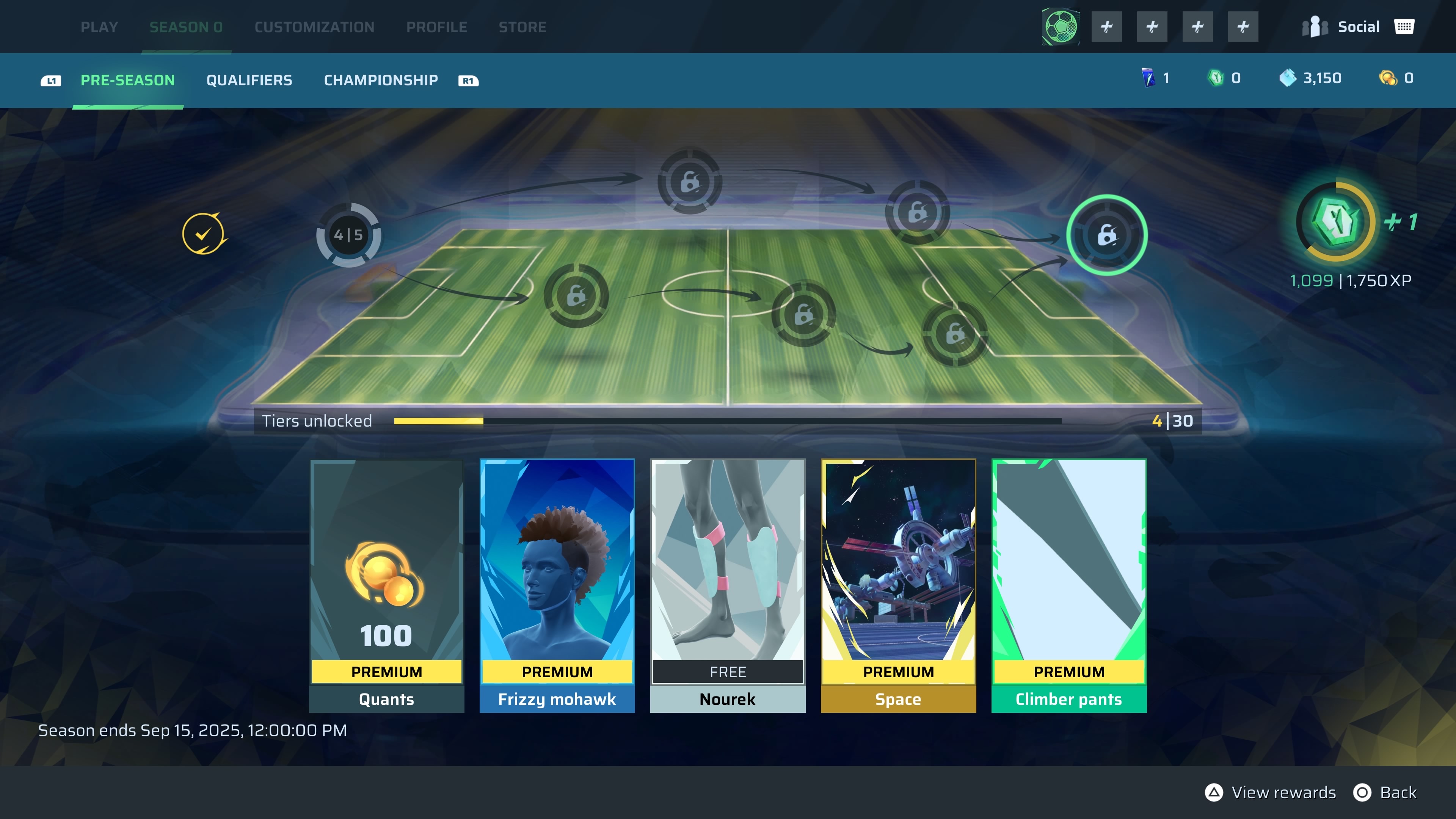 The Pre-season Unlockables paths in Rematch