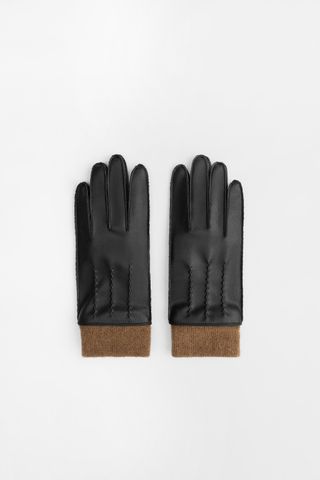 Faux Leather Short Gloves