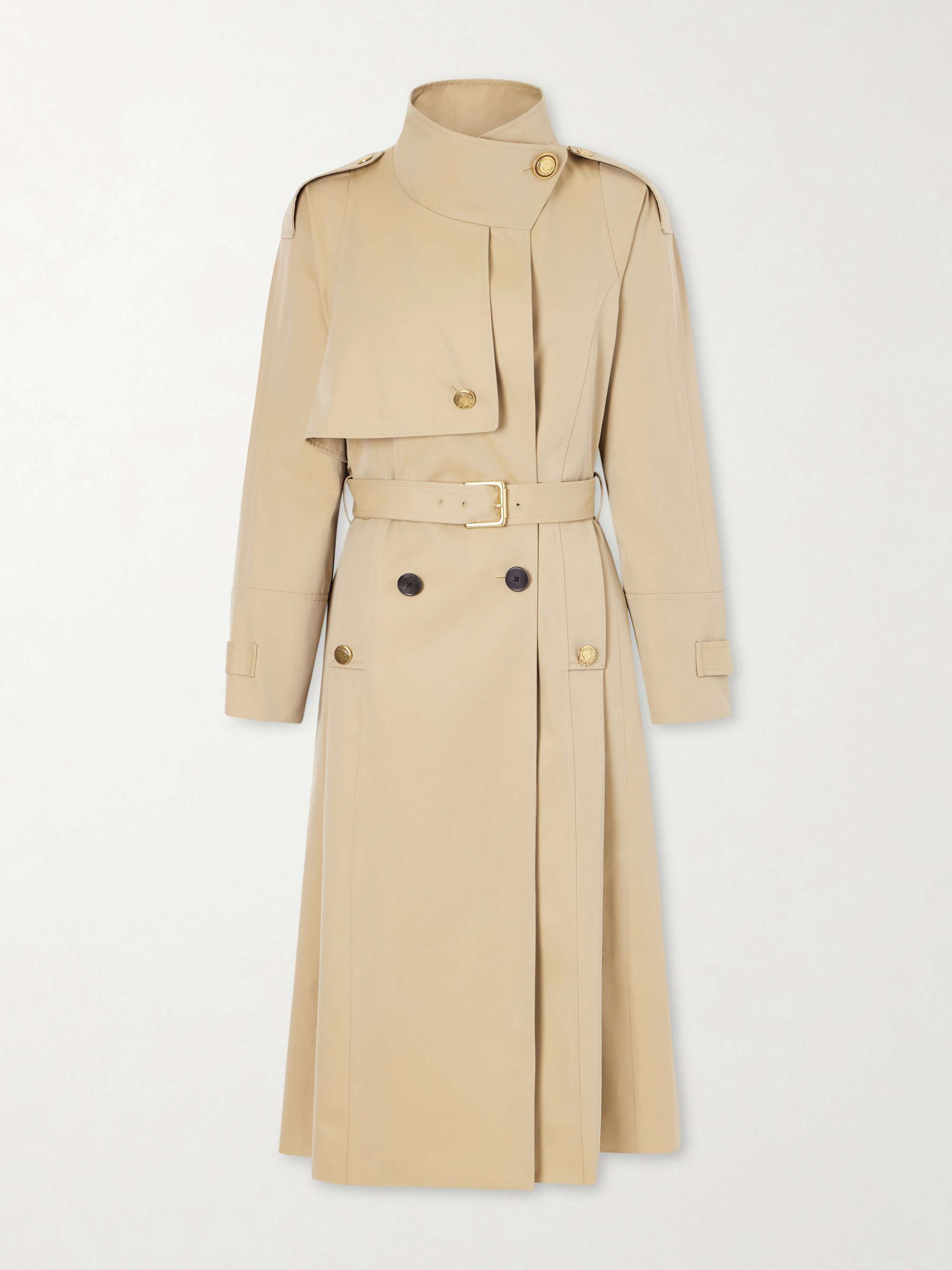 Eterne Double-Breasted Belted Cotton-Twill Trench Coat