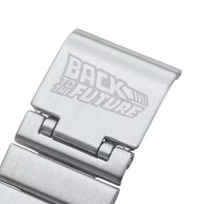 Casio Back to the Future limited edition calculator watch from different angles