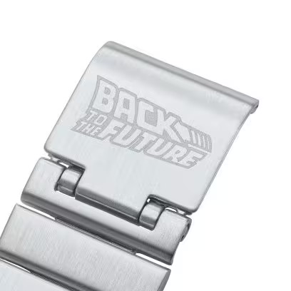 Casio Back to the Future limited edition calculator watch from different angles