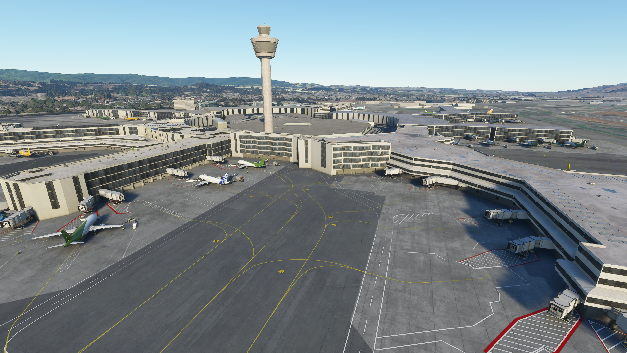 San Francisco International Airport as it appears in the regular edition of Flight Simulator.