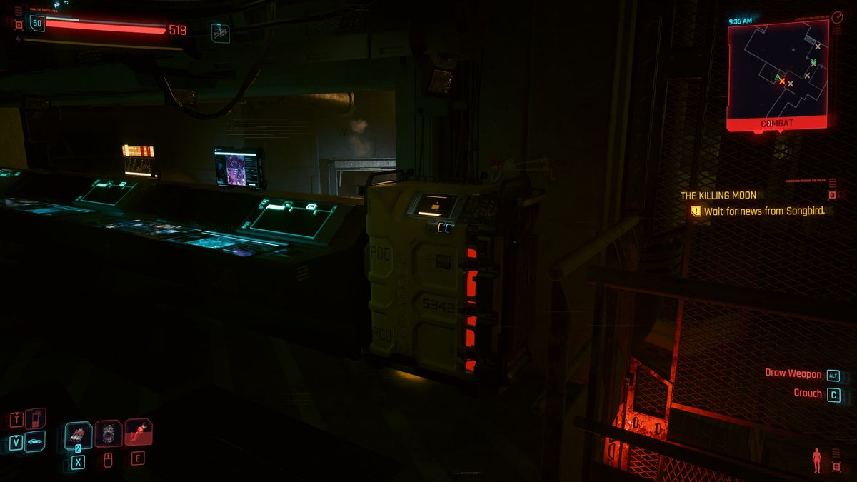 Cyberpunk 2077 Restricted Data Terminal in Barghest hideout