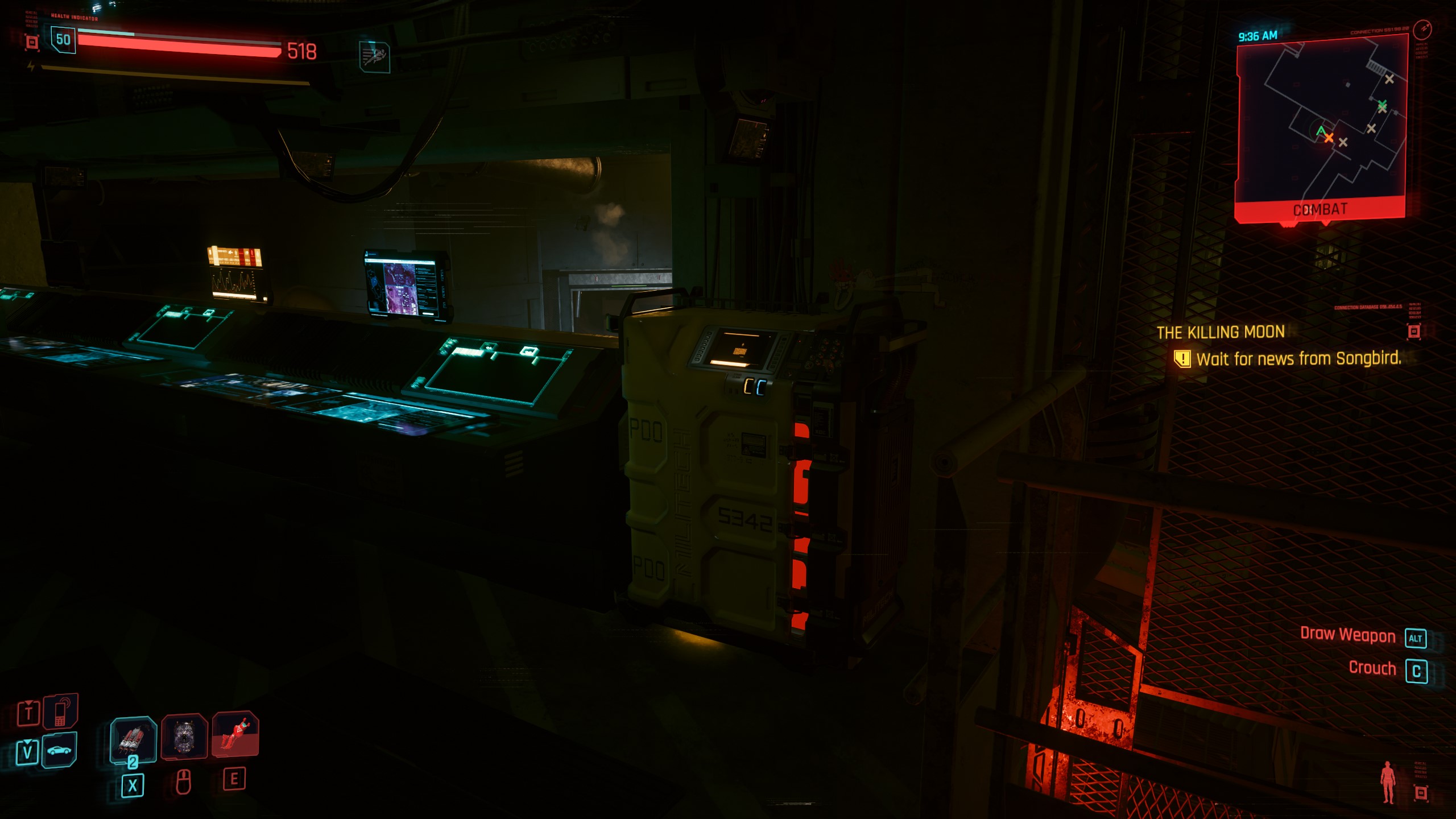 Cyberpunk 2077 Restricted Data Terminal in Barghest hideout