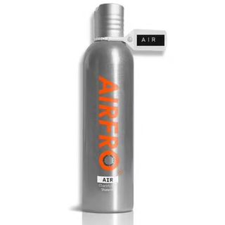 airfro shampoo in a metallic bottle