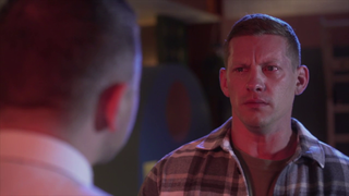  John Paul McQueen confronts Carter in Hollyoaks 