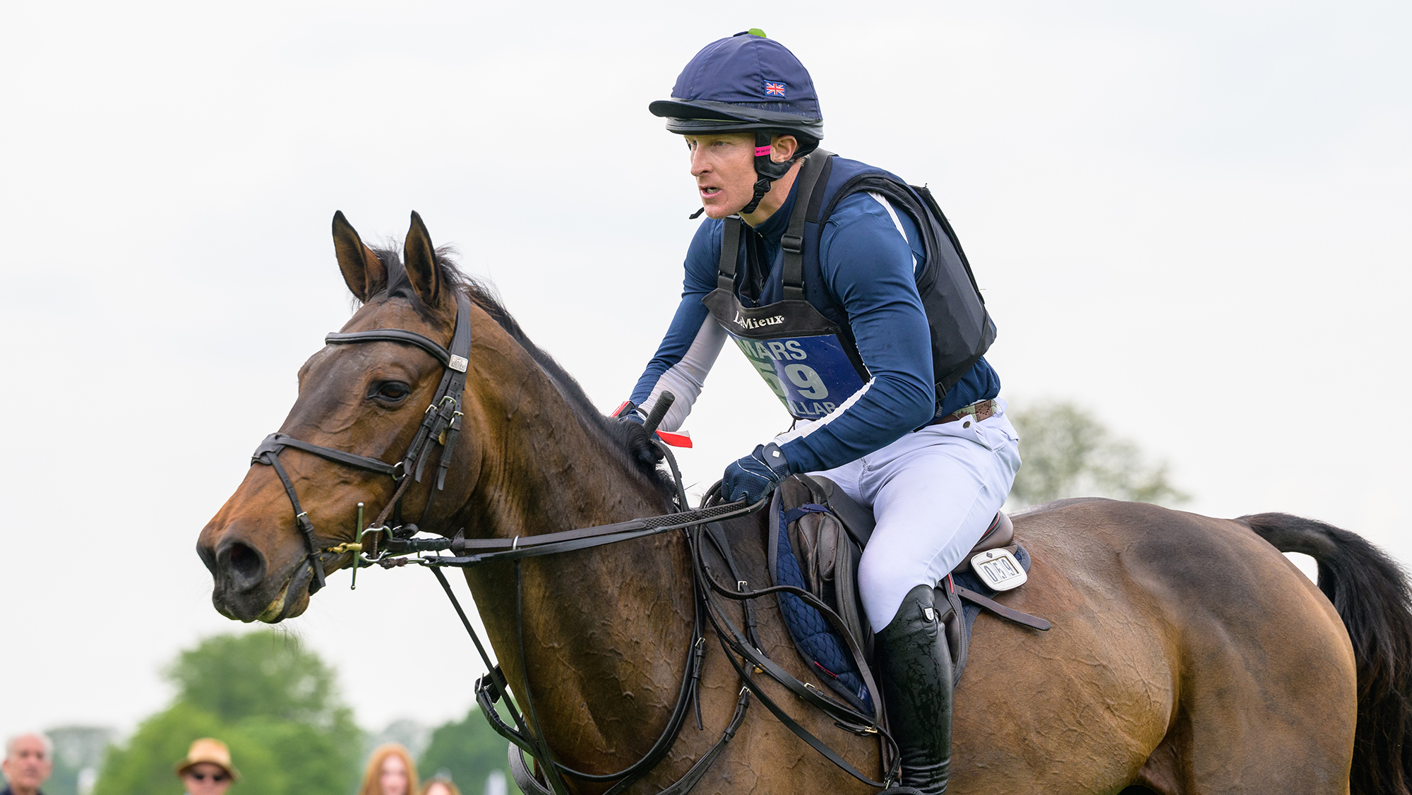Close-up of Aaron Millar and Friendship VDL at Badminton 2026.