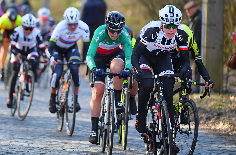 Ellen Van Dijk and Elisa Longo Borghini at Omloop Het Nieuwsblad