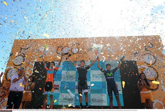The podium on stage 6 of the Tour de San Luis