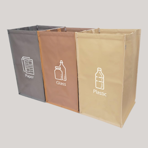 Nyika - Recycling Bags for Kitchen - Indoor Recycling Bins - Recycle Bags - Recycling Box - Recycling Bins for Kitchen 3 Compartments - (cake)