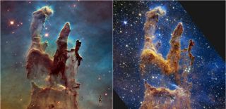 James Webb Space Telescope images vs Hubble Space telescope