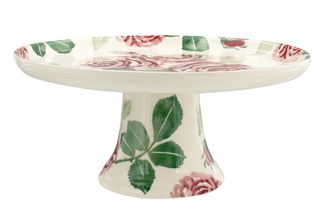 pink rose cake stand with white background