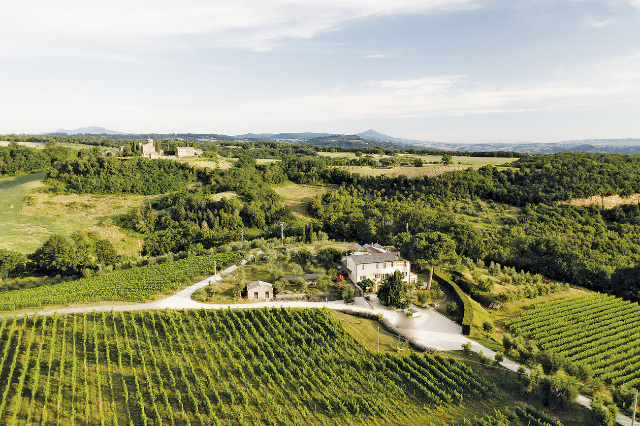 The farmhouse at the centre of the Madonna del Latte estate in the Orvieto countryside