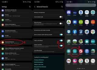 Samsung Galaxy One UI 4 Screenshot Enable Game Launcher