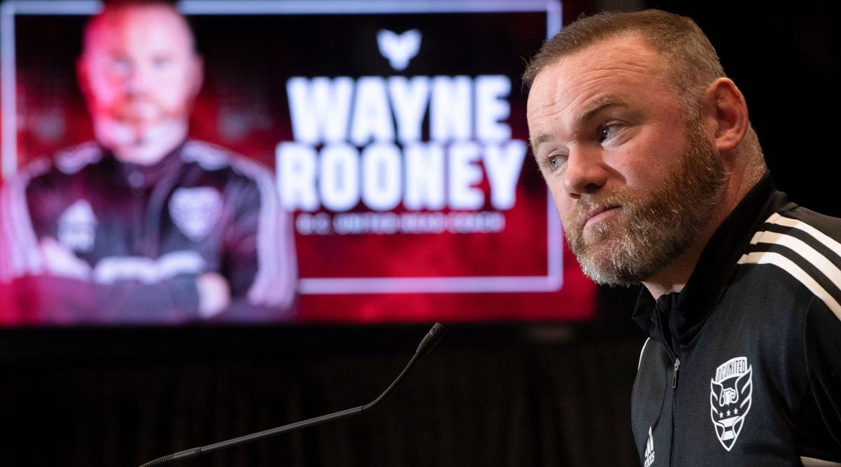 Wayne Rooney speaks during a press conference where he was announced as the new Head Coach of Major League Soccer&#039;s DC United at Audi Field in Washington, DC, on July 12, 2022.