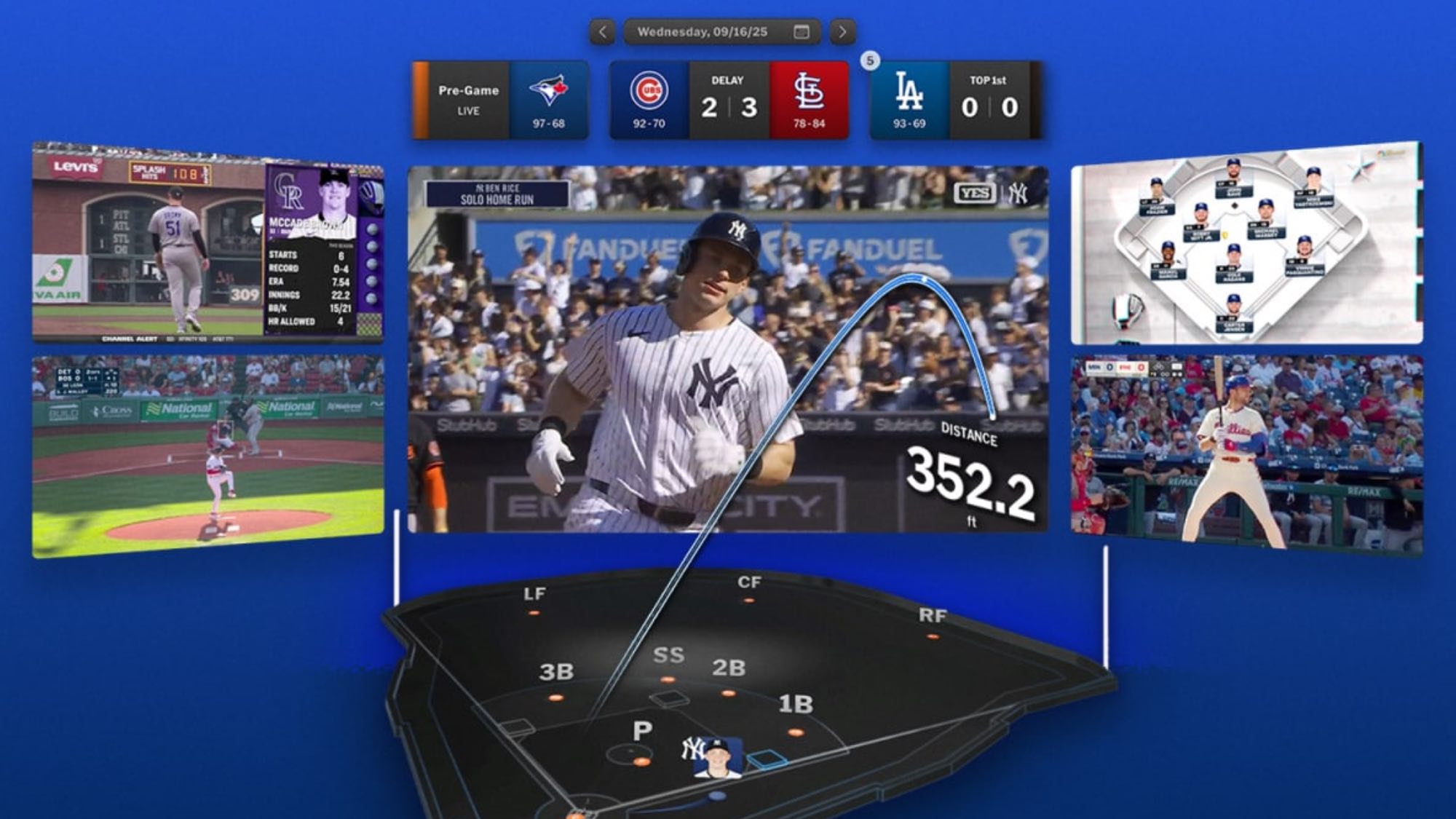 MLB app on Galaxy XR