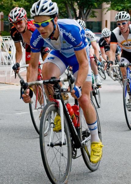 Justin Lindine (BieReg) rode strong and participated in an early break.
