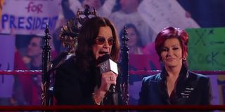 Ozzy Osbourne and Sharon Osbourne on Monday Night Raw