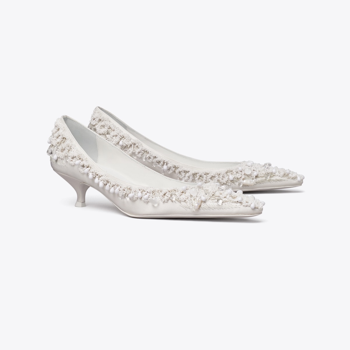 Beaded Pump in Ivory, Size 10.5