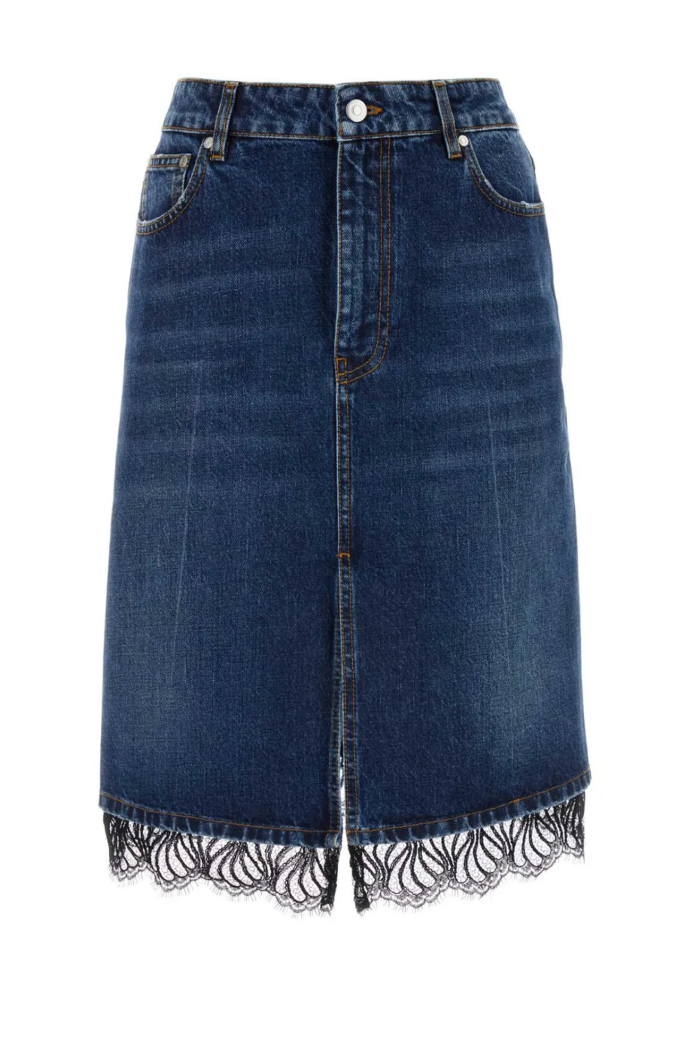 Stella Mccartney Lace-Trim Denim Skirt | Xxs