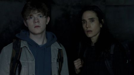 L to R: Charlie (Oakes Fegley) and Daniela (Jennifer Connelly) look out into the unknown in Dark Matter season 2