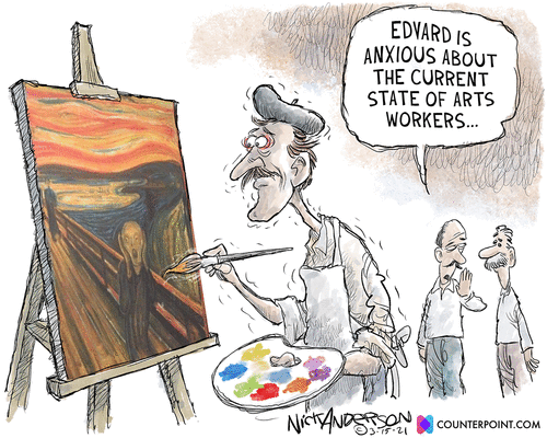 Editorial Cartoon U.S. edvard munch covid arts