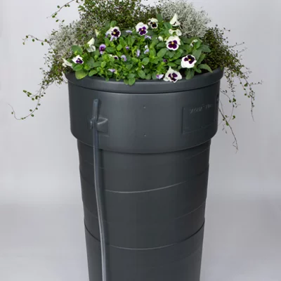 230 Litre Grey Planter Water Butt - Durable and Eco-Friendly Rainwater Collector