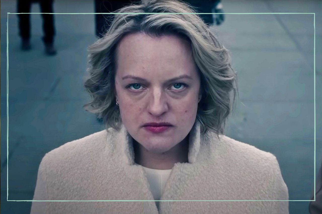 Elisabeth Moss in a scene from The Handmaid&#039;s Tale season 5 on Hulu