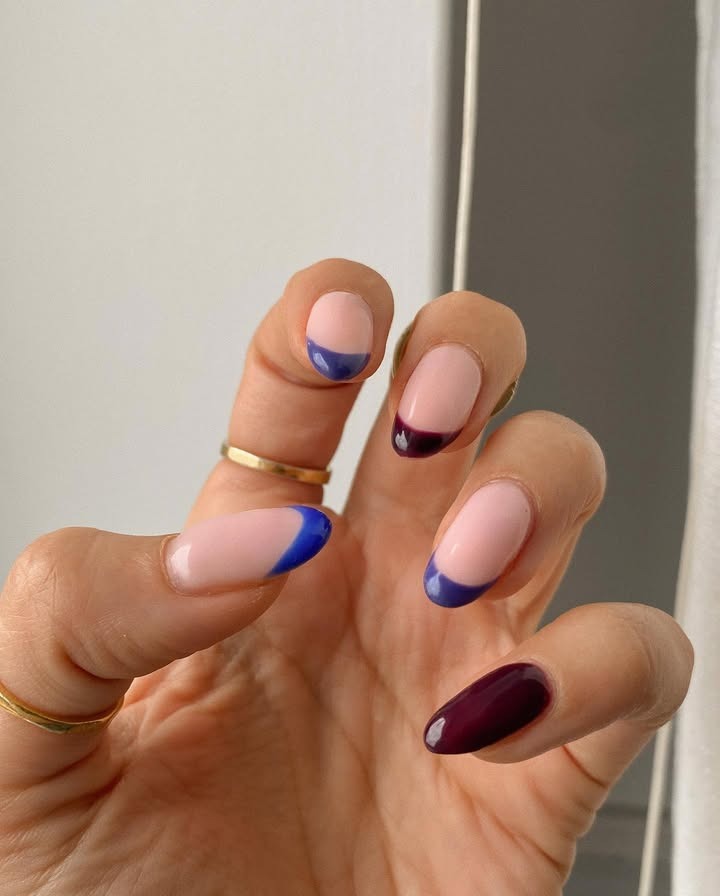 Photo of burgundy and brown nails