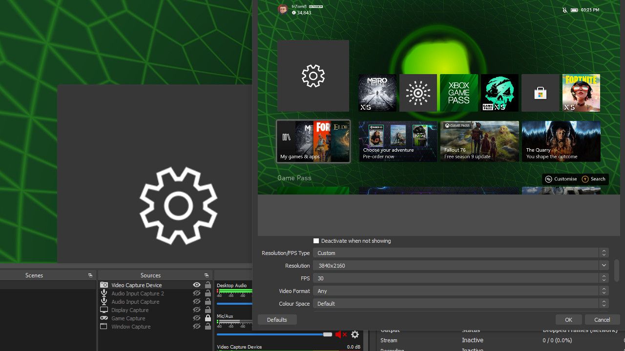 IOGear UpStream 4K OBS Studio video settings