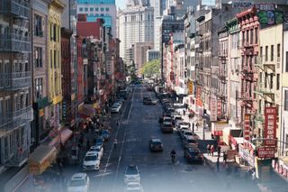 Chinatown from the Manhattan Bridge in New York