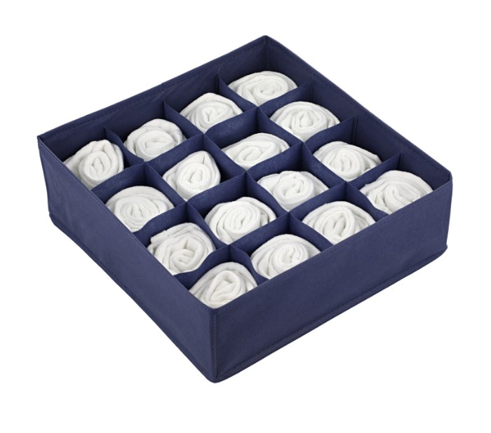 Closet Essentials, Assorted Closet Essentials 16-Compartment Drawer Organizers, 11.81x11.81x4.72 In.