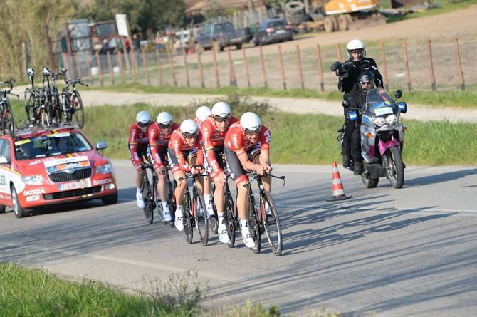 Lotto-Belisol was the last team on the road