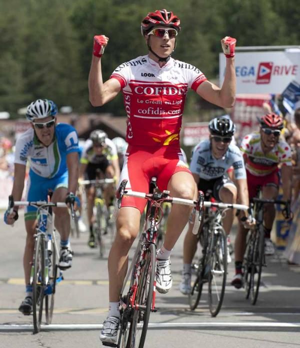 Jens Keukeliere (Cofidis) celebrates his first victory of the year.