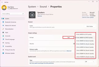 Windows 11 change audio format