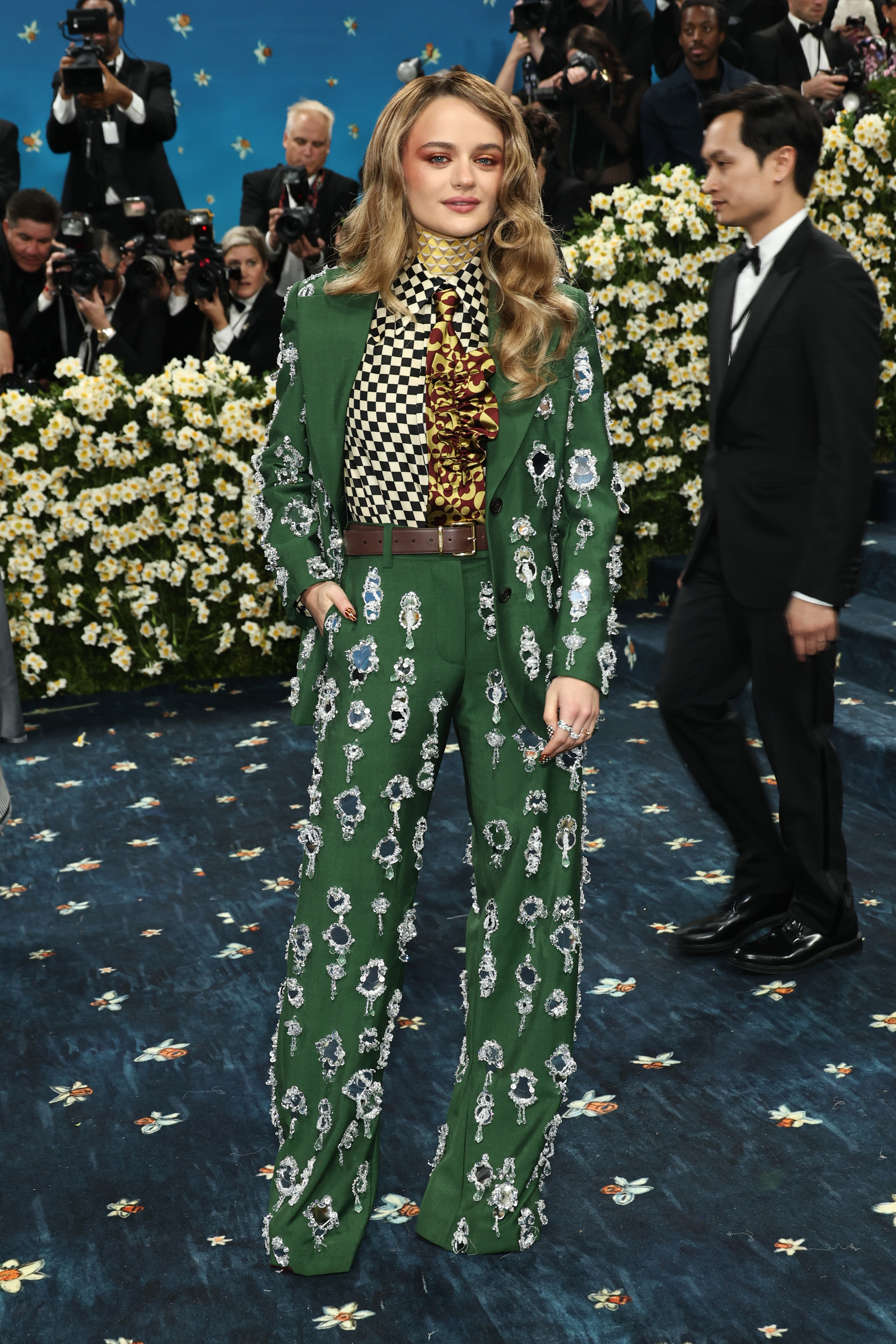 Joey King attends the 2025 Met Gala Celebrating "Superfine: Tailoring Black Style" at Metropolitan Museum of Art on May 05, 2025 in New York City. (Photo by Jamie McCarthy/Getty Images)