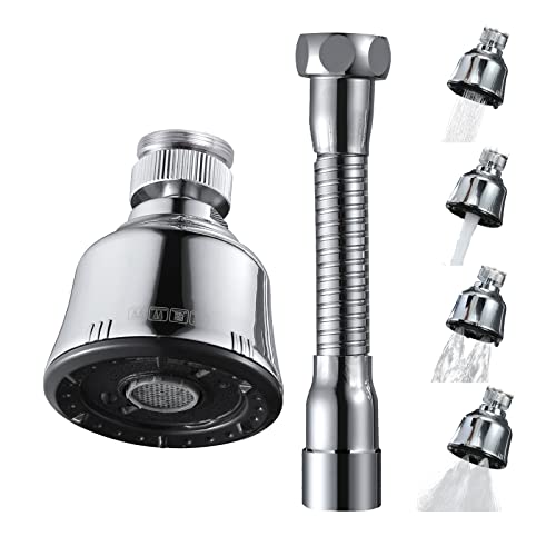 Sink Faucet Sprayer Attachment, Upgrade 4 Mode Adjustable Kitchen Faucet Head, Movable Kitchen Tap Head 360&amp;deg; Rotatable With Extension Hose , Anti-Splash Sink Sprayer Facuet Nozzle Head Water Saving