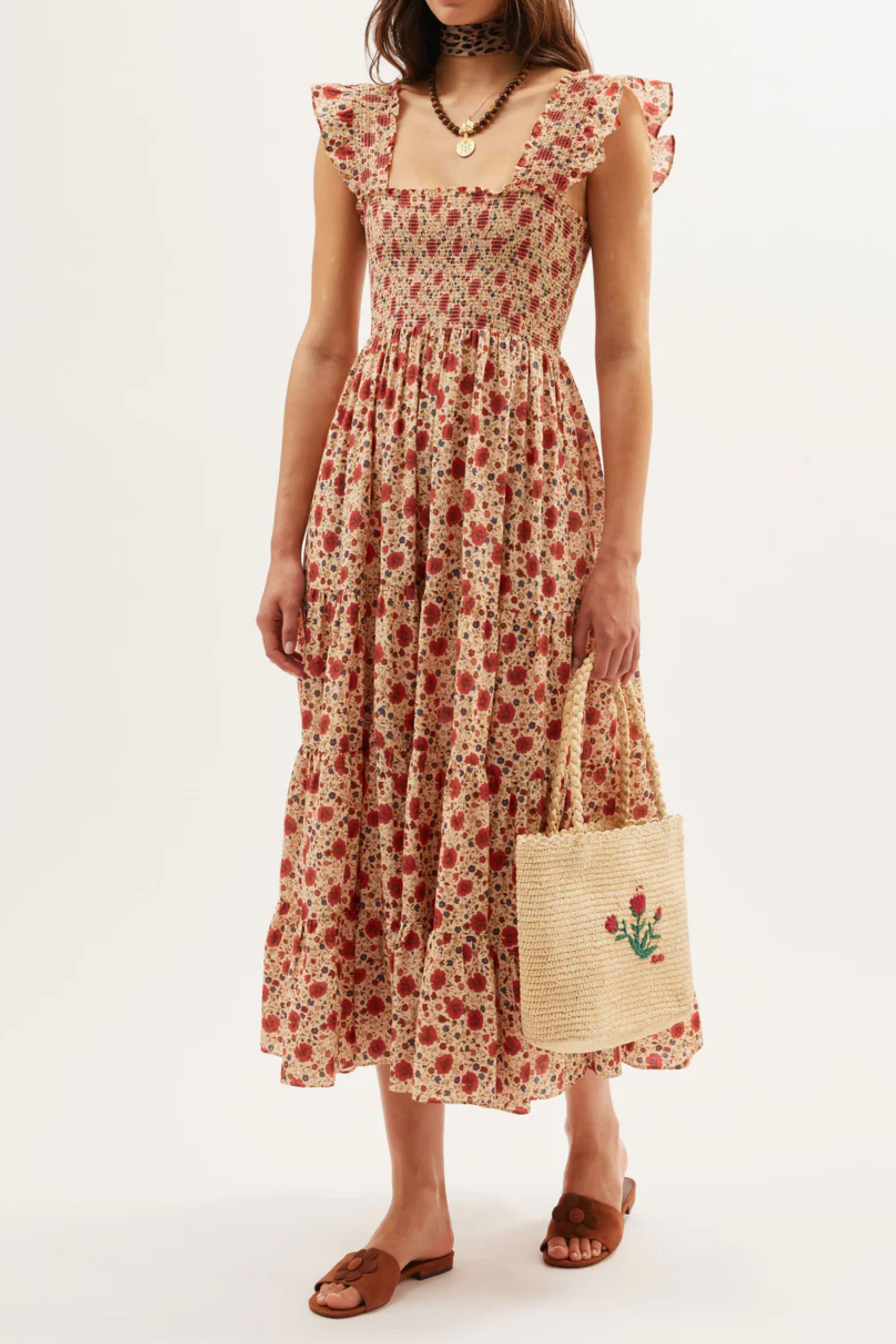 Rixo Kendall dress on model 