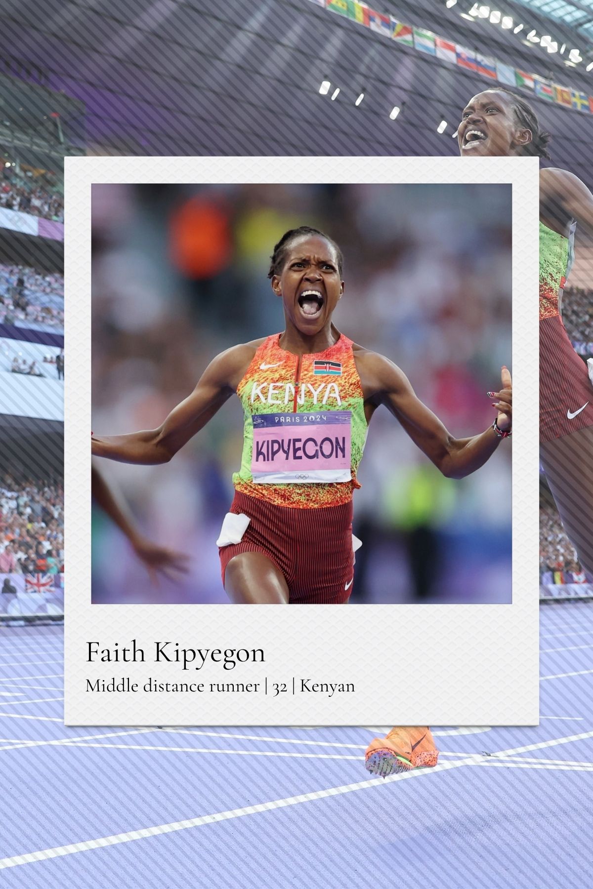 Kenyan middle-distance runner Faith Kipyegon