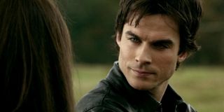 The Vampire Diaries Damon looks at Elena Ian Somerhalder