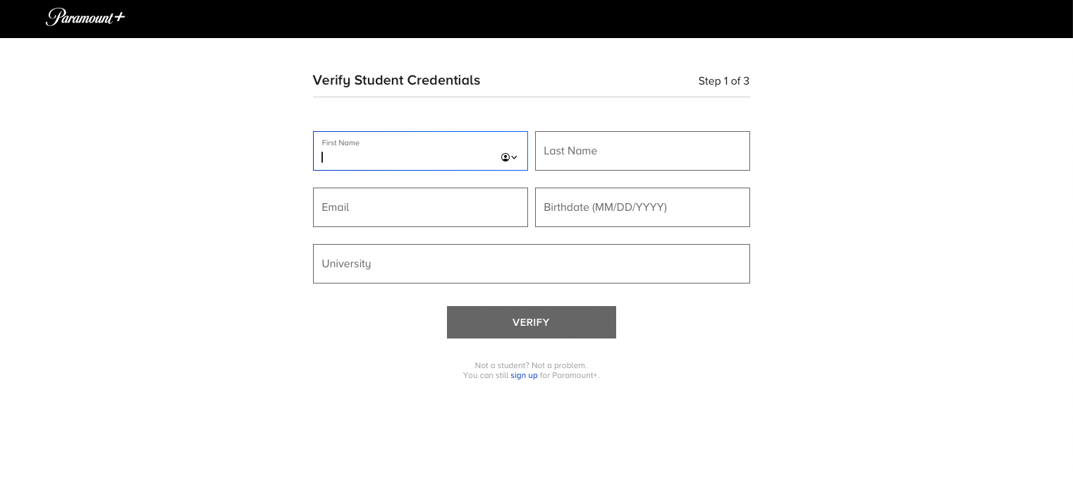 Paramount Plus student discount steps