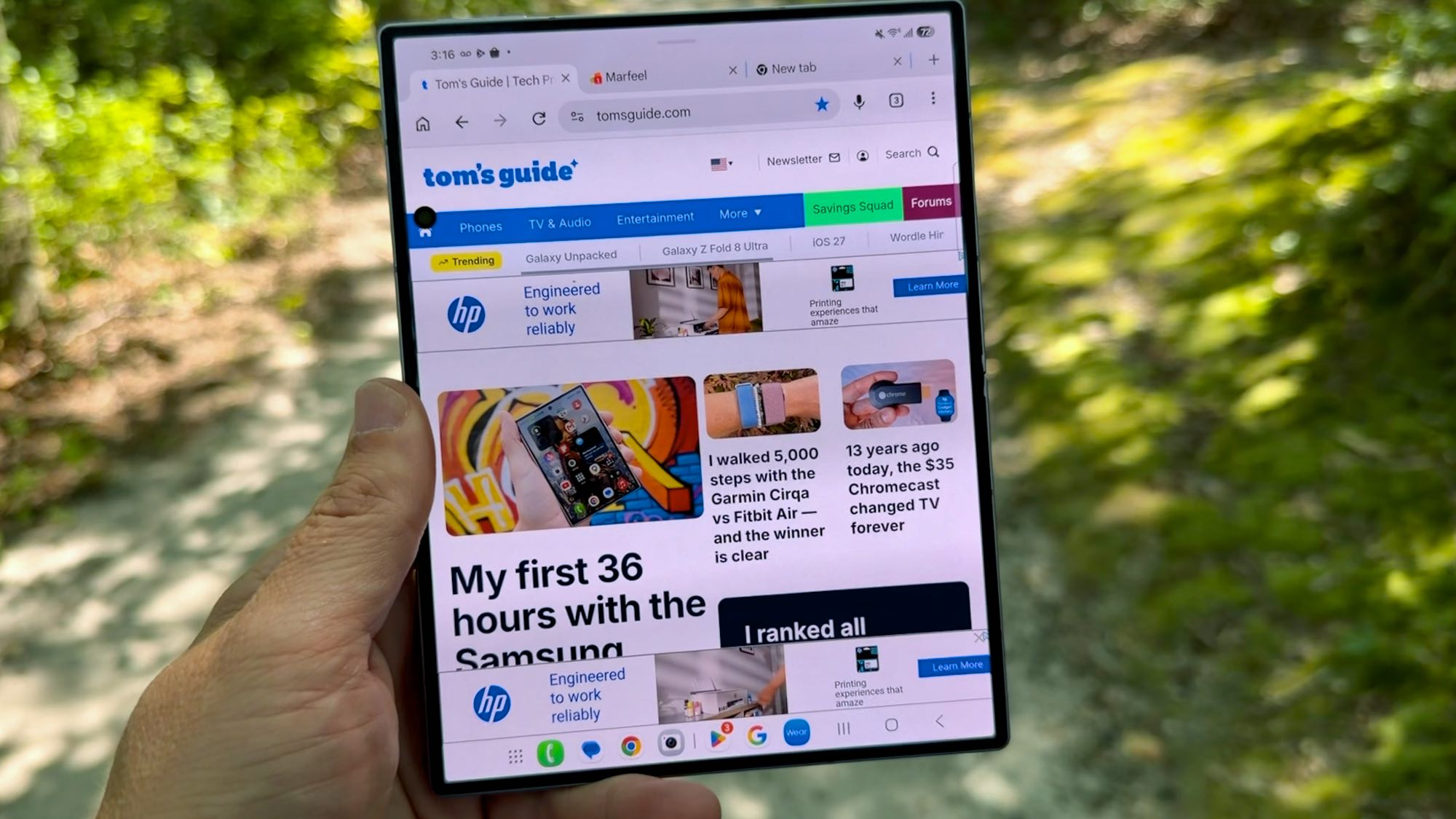 Galaxy Z Fold 8 3:4 display for reading