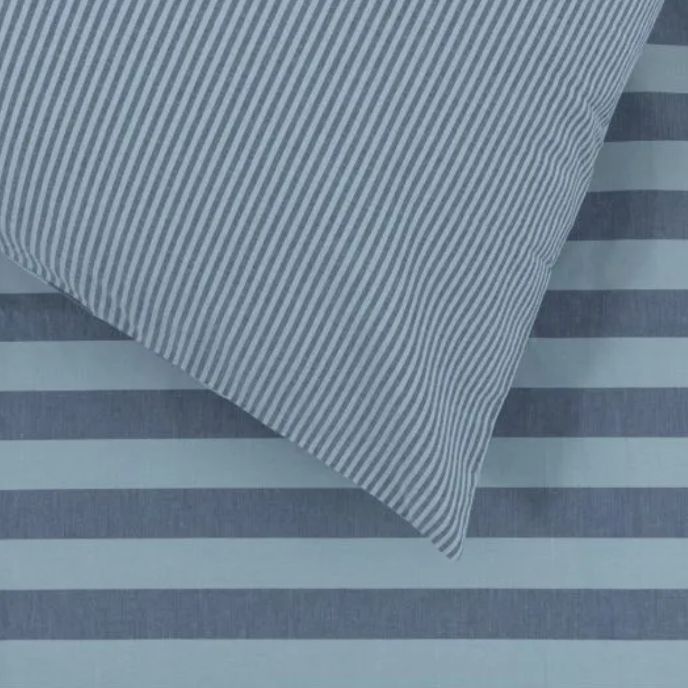 Heal's, Cotton Stripe Blue Bed Linen Set King