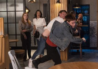 COronation Street's Theo Silverton punches MIles