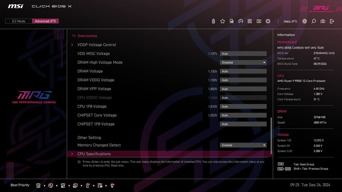 MSI X870E Carbon WIFI