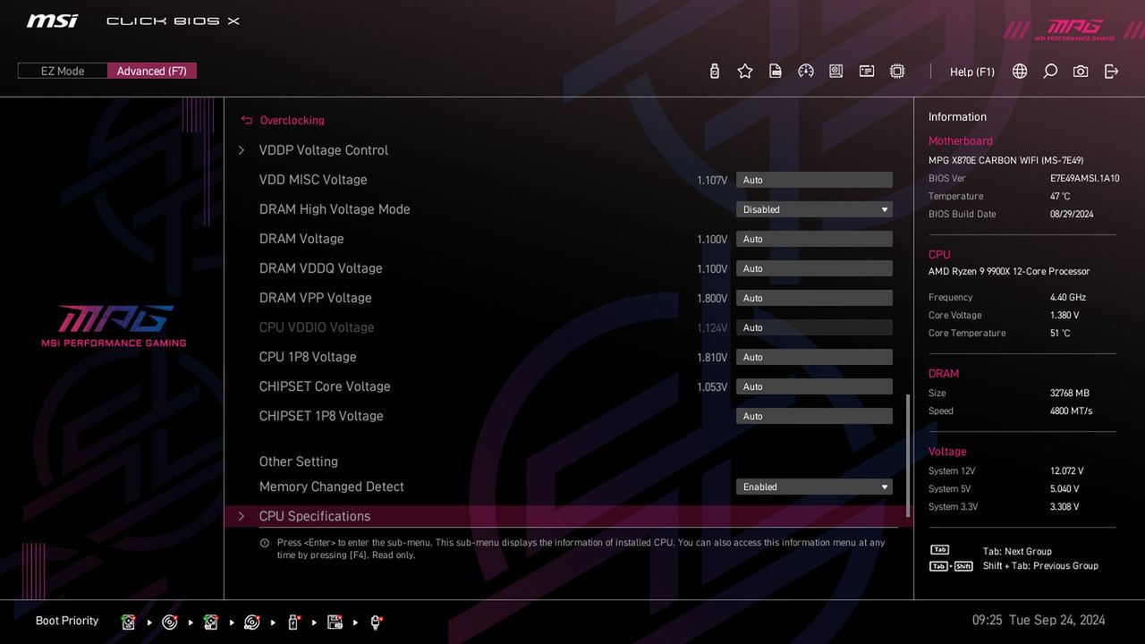MSI X870E Carbon WIFI