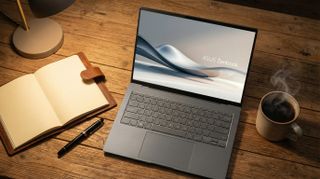 AI-generated image of an ASUS Zenbook A14 laptop visualized.