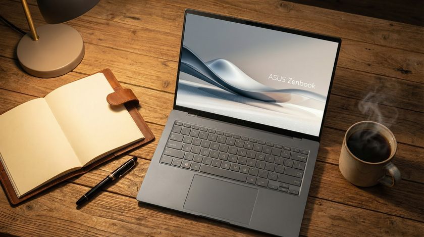 AI-generated image of an ASUS Zenbook A14 laptop visualized.