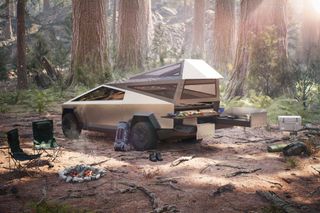 Tesla Cybertruck camping